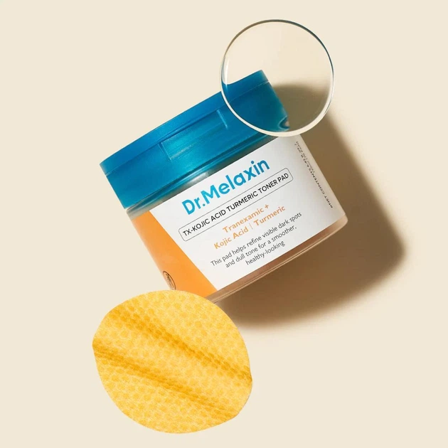 Тонер-педи для обличчя — DR.MELAXIN TX-Kojic Acid Turmeric Toner Pad — Освітлювальні тонер-педи з транексамовою та койєвою кислота - Фото 1 Тонер-педи для обличчя — DR.MELAXIN TX-Kojic Acid Turmeric Toner Pad — Освітлювальні тонер-педи з транексамовою та койєвою кислота - изображение 1