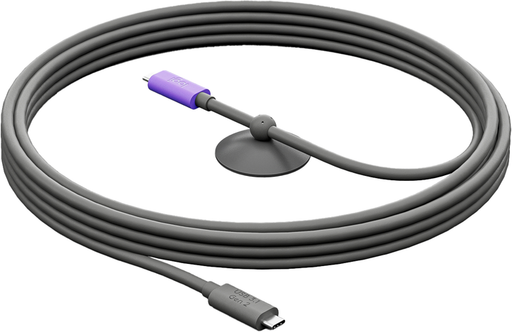 Кабель Logitech USB-C - USB-C 3.2 Gen 2/3.1 Gen 2 5 м Graphite (952-000195) - Фото 1 Кабель Logitech USB-C - USB-C 3.2 Gen 2/3.1 Gen 2 5 м Graphite (952-000195) - зображення 1