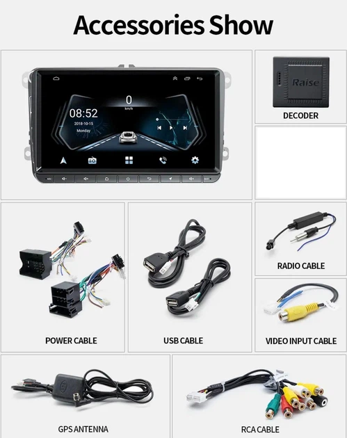Штатна магнітола Volkswagen 4/64 для Passat B6 B7 CC Jetta Polo Golf Touran Caddy QLED Android 13 - изображение 11