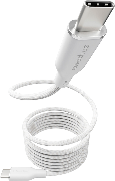 Кабель Panzer Glass Empower by Magnetic USB-C - USB-C 2.0 240W 1.5 м White (EM84572) - Фото 1 Кабель Panzer Glass Empower by Magnetic USB-C - USB-C 2.0 240W 1.5 м White (EM84572) - зображення 1
