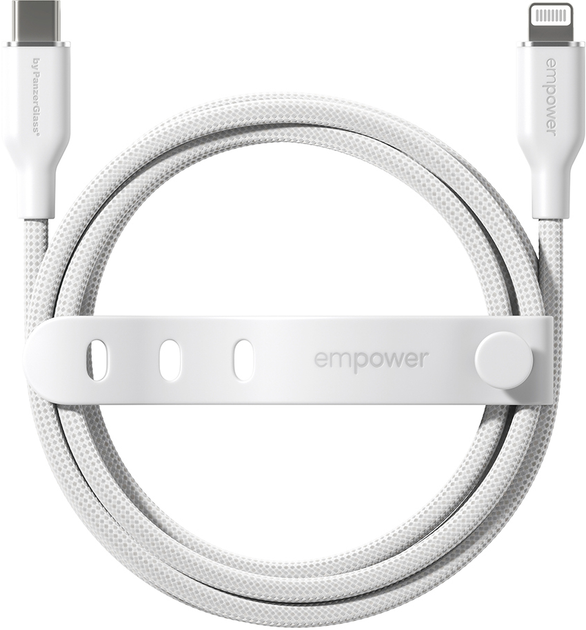 Kabel Panzer Glass Empower by Racing USB-C - Lightning 2.0 60W 1.2 m White (EM41725) - obraz 2