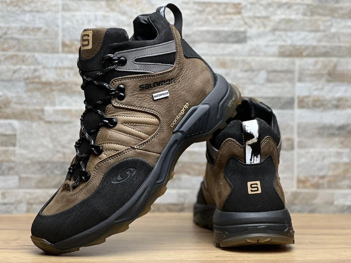 Спортивные кожаные ботинки, кроссовки термо Salomon Contagrip Gore-Tex Coyote 43 (арт. 109975871) - изображение 8