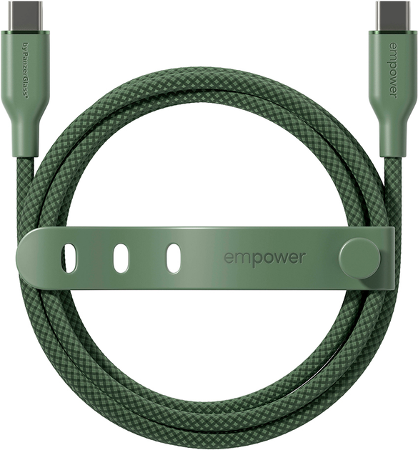 Кабель Panzer Glass Empower by Racing USB-C - USB-C 2.0 60W 1.2 м Khaki (EM84533) - Фото 2 Кабель Panzer Glass Empower by Racing USB-C - USB-C 2.0 60W 1.2 м Khaki (EM84533) - зображення 2