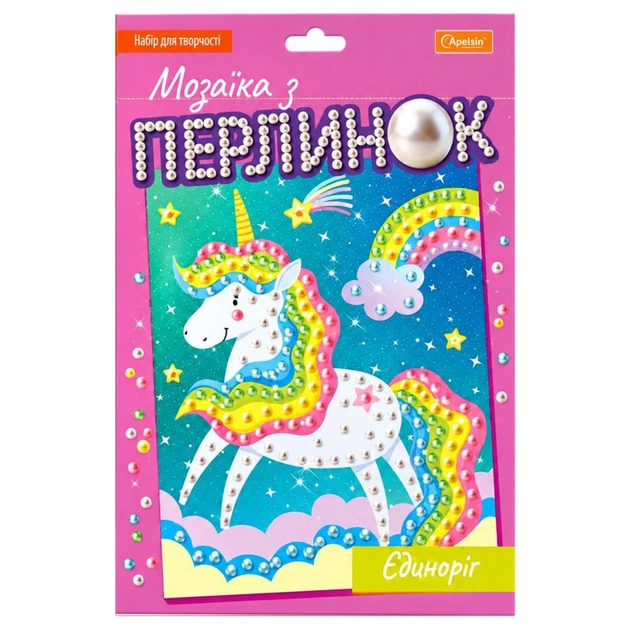 Детский набор для творчества "Мозаика из жемчуга единорог" НТ-38-03 - Фото 1 Детский набор для творчества "Мозаика из жемчуга единорог" НТ-38-03 - изображение 1