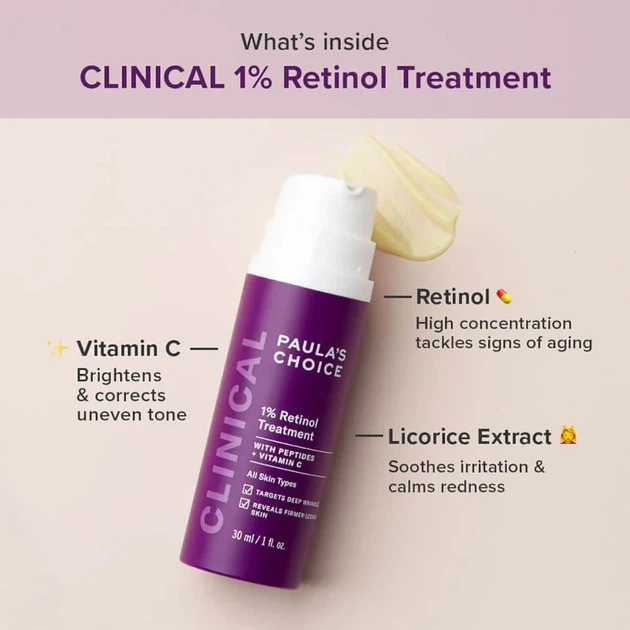 Сироватка для обличчя з ретинолом 1% Paula’s Choice Clinical 1% Retinol Treatment 30 мл - зображення 3
