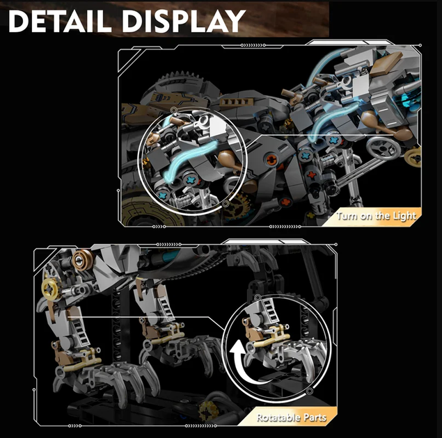Конструктор Тираннозавр Рекс MJI Semi Mechanical Dinosaur 13087 — 1268 деталей - изображение 4