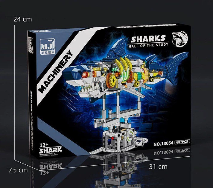 Конструктор Механічна Акула MJI Sharks Machinery 13054 — 687 деталей - зображення 6