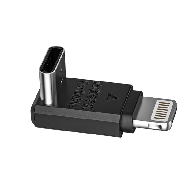 Адаптер-перехідник кутовий 90° GT3 PG company з USB Type-C на Lightning для для петличних мікрофонів, iPhone та iPad - Фото 1 Адаптер-перехідник кутовий 90° GT3 PG company з USB Type-C на Lightning для для петличних мікрофонів, iPhone та iPad - зображення 1