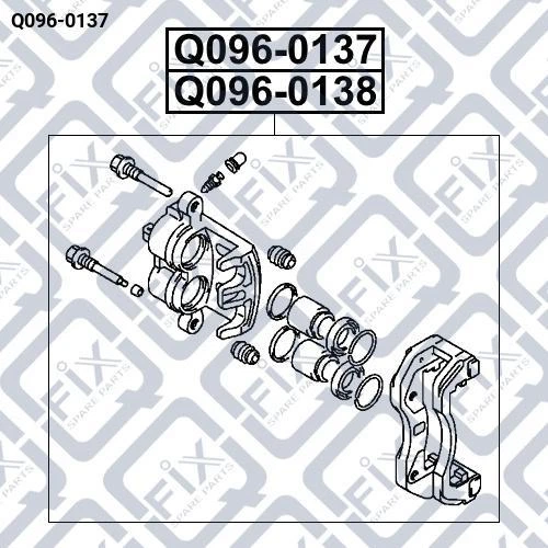Суппорт тормозной передний левый Q-FIX Q096-0137 PAJERO SPORT 1999-2008 MB858406 - изображение 2