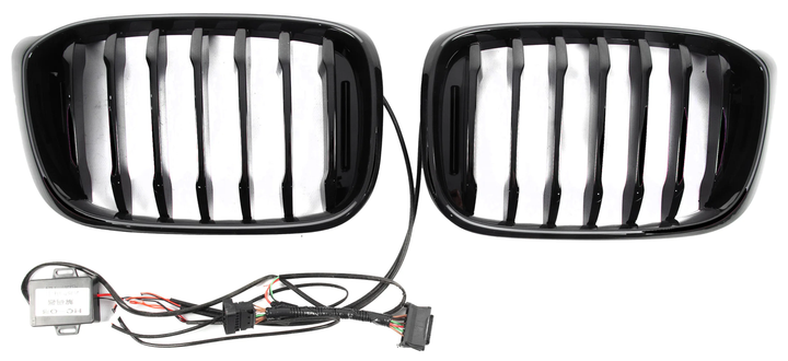 Решетка радиатора ноздри 1 Bar LED черный глянец для BMW X3 G01 2018-2021 гг - Фото 1 Решетка радиатора ноздри 1 Bar LED черный глянец для BMW X3 G01 2018-2021 гг - изображение 1
