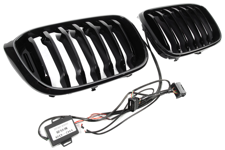 Решетка радиатора ноздри 1 Bar LED черный глянец для BMW X3 G01 2018-2021 гг - Фото 5 Решетка радиатора ноздри 1 Bar LED черный глянец для BMW X3 G01 2018-2021 гг - изображение 5