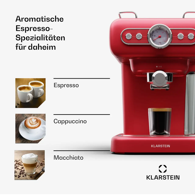 Кофеварка Klarstein Espressionata Evo Красный - изображение 4