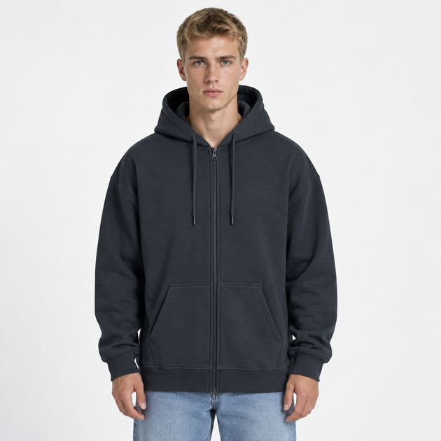 Худі зіп без флісу графіт чоловіче XL-2XL (HzGR) - Фото 1 Худі зіп без флісу графіт чоловіче XL-2XL (HzGR) - зображення 1