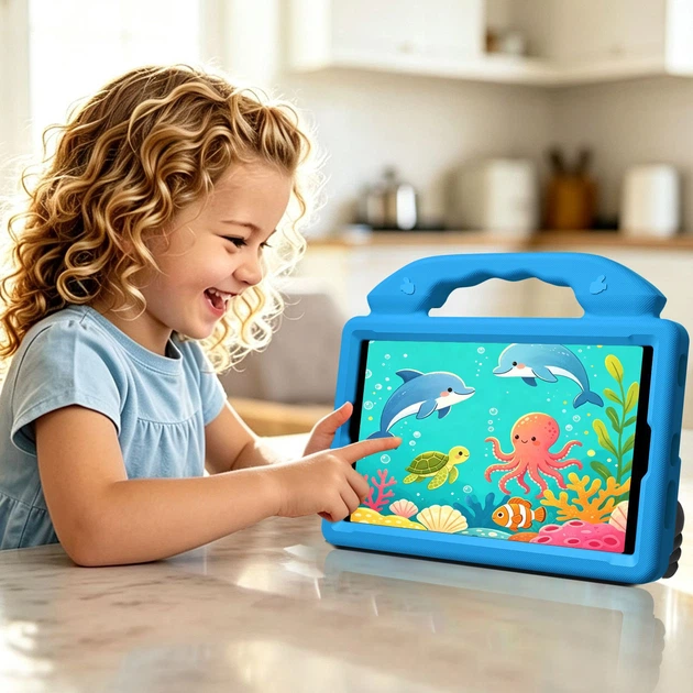 Противоударный детский чехол EVA Kids Like Cartoon с подставкой для Lenovo Tab One 8.7" экран / Lenovo Tab K9 (TB305FU, TB305XU) Голубой - изображение 2