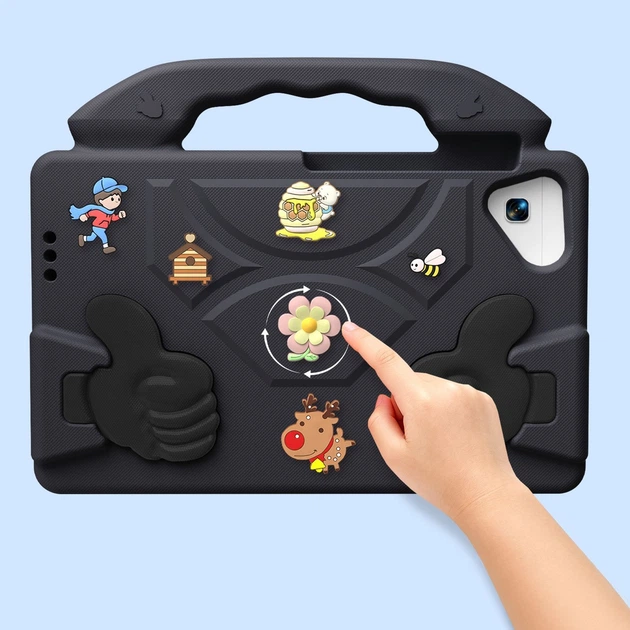 Противоударный детский чехол EVA Kids Like Cartoon с подставкой для Lenovo Tab One 8.7" экран / Lenovo Tab K9 (TB305FU, TB305XU) Чёрный - изображение 2