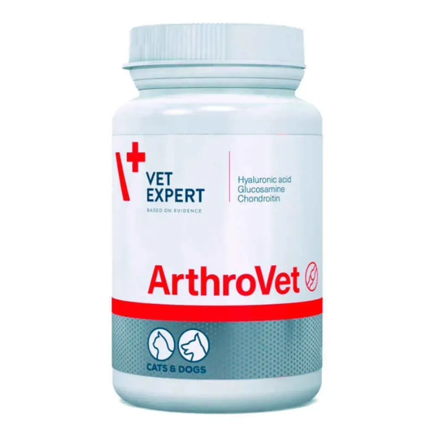 Харчова добавка для суглобів собак і котів Vet Expert ArthroVet з глюкозаміном, хондроїтином і гіалуроновою кислотою 90 таблеток (VE65822) - Фото 1 Харчова добавка для суглобів собак і котів Vet Expert ArthroVet з глюкозаміном, хондроїтином і гіалуроновою кислотою 90 таблеток (VE65822) - зображення 1
