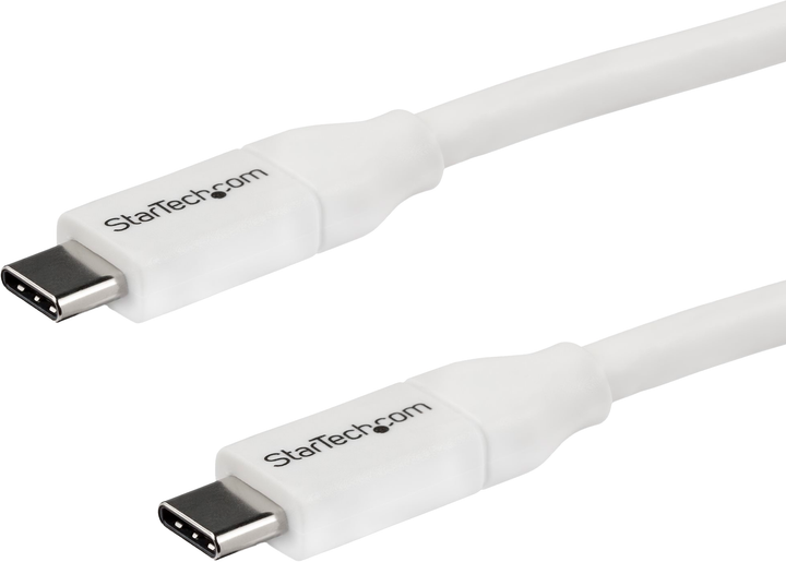 Кабель Startech USB-C - USB-C 3.2 Gen 1/3.1 Gen 1 Power Delivery 100W 4 м White (USB2C5C4MW) - Фото 2 Кабель Startech USB-C - USB-C 3.2 Gen 1/3.1 Gen 1 Power Delivery 100W 4 м White (USB2C5C4MW) - зображення 2