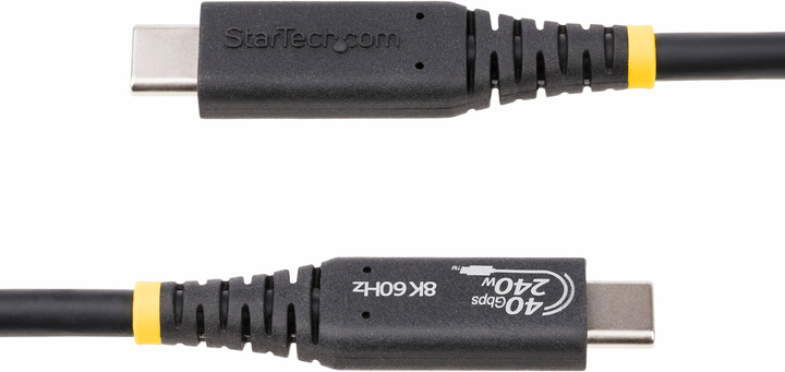 Кабель Startech USB-C - USB-C USB4 Gen 3x2 Power Delivery 3.1 240W 1 м Black (1M-40G-USB4-CABLE) - Фото 2 Кабель Startech USB-C - USB-C USB4 Gen 3x2 Power Delivery 3.1 240W 1 м Black (1M-40G-USB4-CABLE) - зображення 2