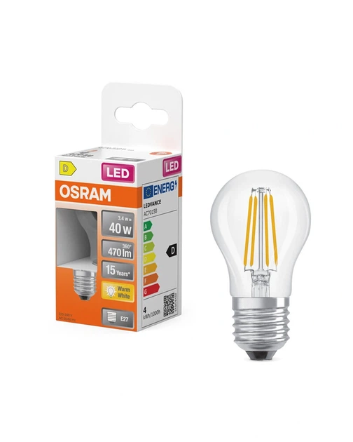 Лампа LED Osram CL P 3.4W/827 230V FIL E27 - изображение 4