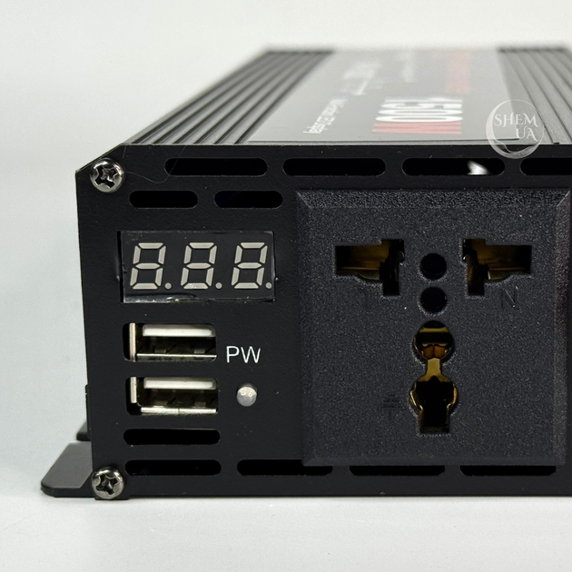 Перетворювач напруги інвертор UKC 1500W 12В–220В для дому й техніки від АКБ 12В, з чистою синусоїдою, 2 USB та дисплеєм, реальна потужність номінальна 900Вт, пікова 1800Вт, RB-235 - зображення 10