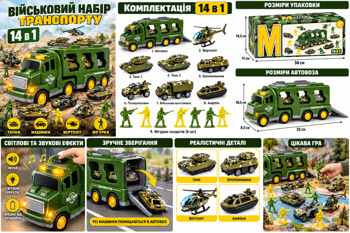 Набор военной техники для детей Военный транспорт с машинками танками вертолетом и солдатами - Фото 4 Набор военной техники для детей Военный транспорт с машинками танками вертолетом и солдатами - изображение 4