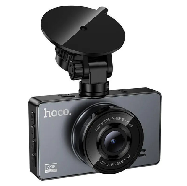 Автомобільний відеореєстратор HOCO DV14 HD 720P 3" IPS, G-сенсор, нічна зйомка, кут огляду 120°, чорний - зображення 2