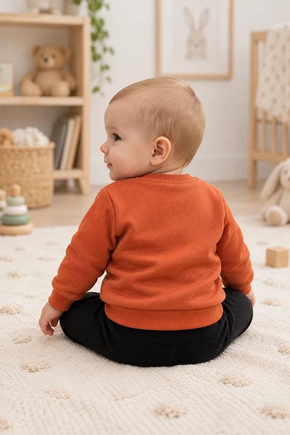 Світшот помаранчевий флісовий з принтом тигра та написом "I'm Mom's Handsome" Kiddo Помаранчевий розмір 80 (KIDDO-909F62947523423A8178FDB8A762A997) - Фото 2 Світшот помаранчевий флісовий з принтом тигра та написом "I'm Mom's Handsome" Kiddo Помаранчевий розмір 80 (KIDDO-909F62947523423A8178FDB8A762A997) - изображение 2