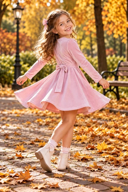 Платье Velvet Sparkle с мерцающими стразами Kiddo розовый 110 см - изображение 2