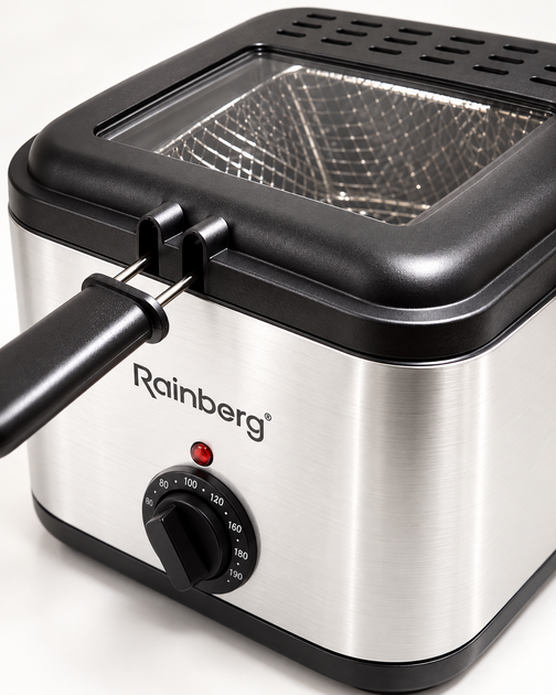 Электрическая фритюрница Rainberg с крышкой, 3200 Вт, до 1,5 л масла - изображение 3