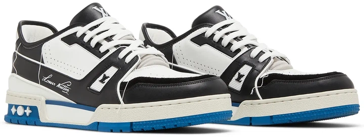 Кросівки Louis Vuitton LV Trainer White Black Blue - Фото 1 Кросівки Louis Vuitton LV Trainer White Black Blue - изображение 1
