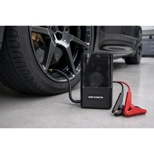 Пусковий пристрій 965A з компресором / Багатофункціональний автомобільний Jump Starter 12V 4в1 (насос 150 PSI, Power Bank, LED-ліхтар) - изображение 4