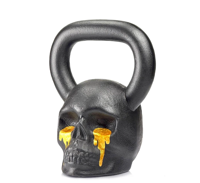 Гиря дизайнерская Body of steel Череп 24 кг золотые слезы - Фото 2 Гиря дизайнерская Body of steel Череп 24 кг золотые слезы - изображение 2