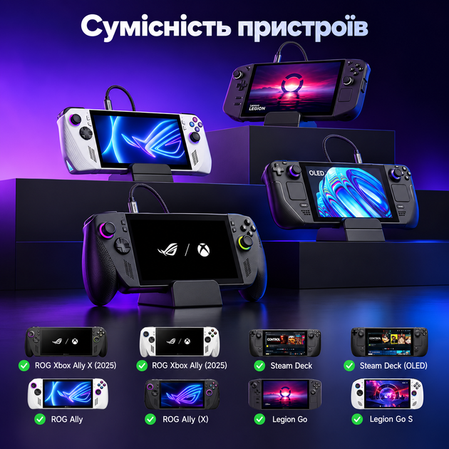 Оригинальная док-станция JSAUX HB0609B 6-в-1 для Steam Deck, ROG Xbox Ally/X, ROG Ally/X, Legion Go, HDMI 2.1 4K 120 Гц, PD 100 Вт - изображение 5
