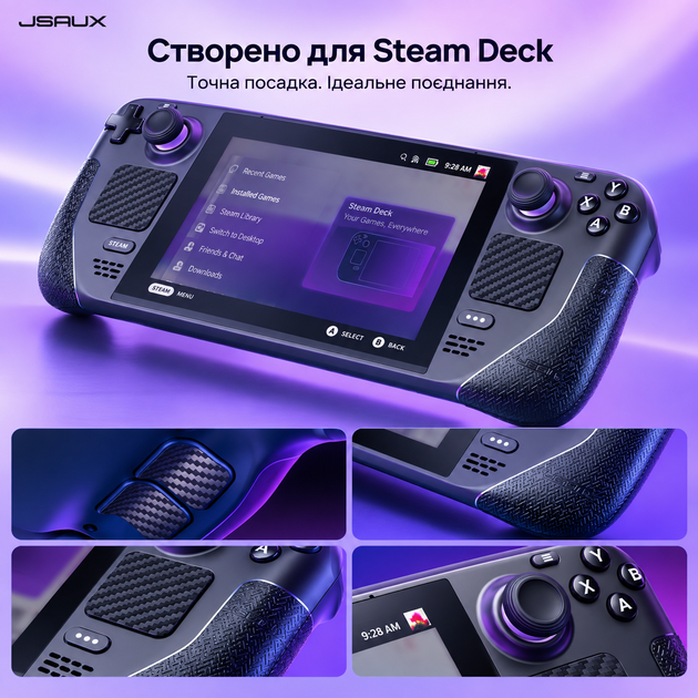 Набор наклеек-скинов JSAUX GP0003 10 в 1 для Steam Deck LCD и OLED, накладки на стики, тачпад и кнопки - изображение 4