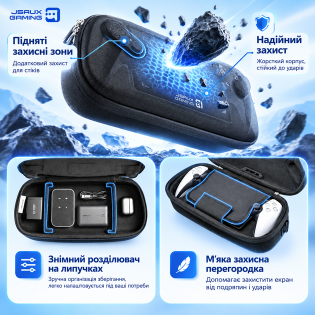 Оригинальный кейс JSAUX BG0144 Double-Decker для PlayStation Portal, PS Portal, двойной отсек, USB-C кабель - изображение 9