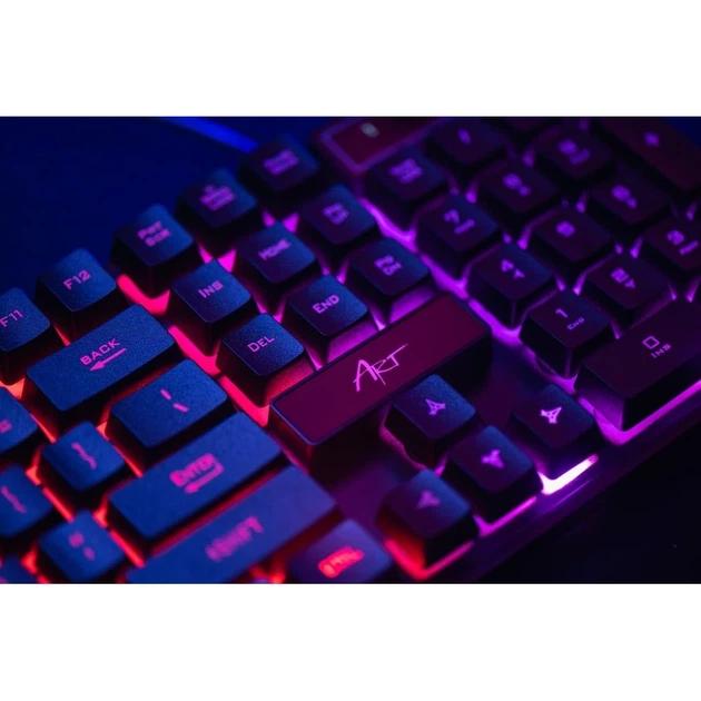 Комплект ART AK-50 клавіатура USB A QWERTY з підсвічуванням + миша USB A з підсвічуванням Black (5902115409028) - зображення 5