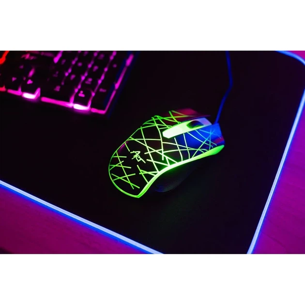 Комплект ART AK-50 клавіатура USB A QWERTY з підсвічуванням + миша USB A з підсвічуванням Black (5902115409028) - зображення 9