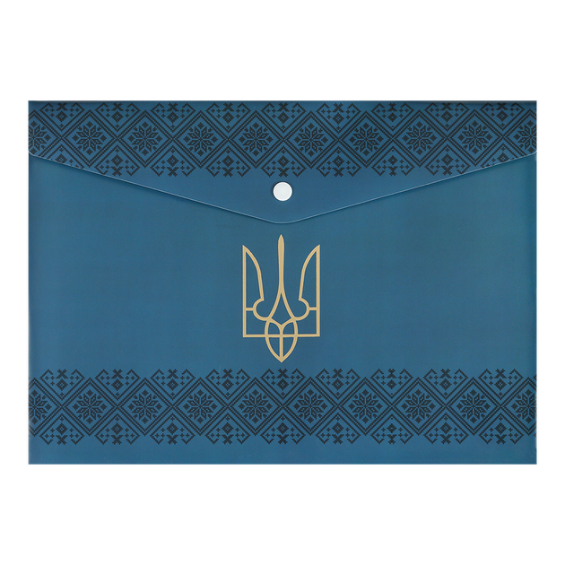 Папка на кнопці А4 BM.3970-68 UKRAINE DECOR, вишиванка синя (12) - Фото 1 Папка на кнопці А4 BM.3970-68 UKRAINE DECOR, вишиванка синя (12) - изображение 1