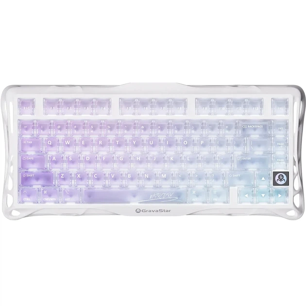 Ездротова механічна клавіатура GravaStar Mercury K1 Lite Crystal Aurora, розмір 75%, RGB підсвічування (2.4G/Bluetooth/USB) - Фото 1 Ездротова механічна клавіатура GravaStar Mercury K1 Lite Crystal Aurora, розмір 75%, RGB підсвічування (2.4G/Bluetooth/USB) - зображення 1