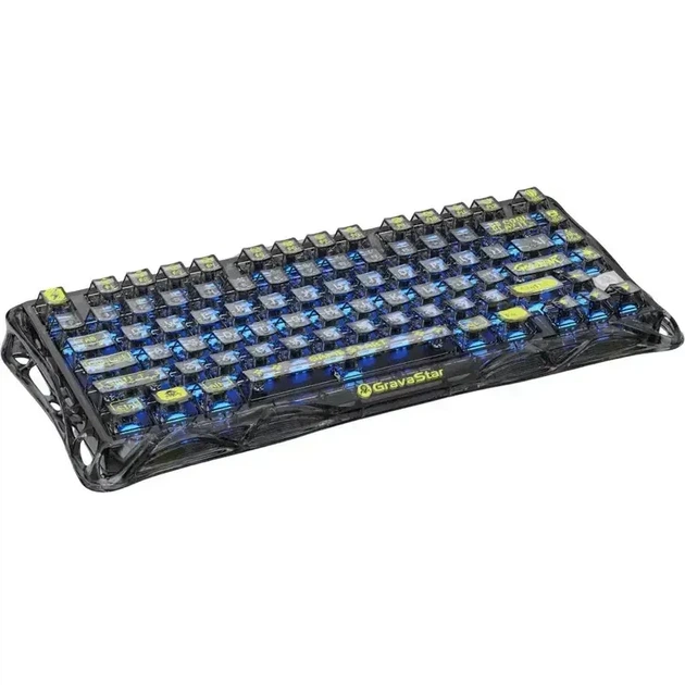 Ездротова механічна клавіатура GravaStar Mercury K1 Lite BSUN Grey, розмір 75%, RGB підсвічування (2.4G/Bluetooth/USB) - Фото 3 Ездротова механічна клавіатура GravaStar Mercury K1 Lite BSUN Grey, розмір 75%, RGB підсвічування (2.4G/Bluetooth/USB) - зображення 3