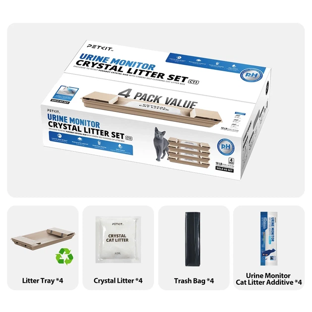Wkład Petkit Urine Monitor Crystal Litter Set do Purobot Crystal Duo 2.04 kg 4 szt (6975069306650) - obraz 4