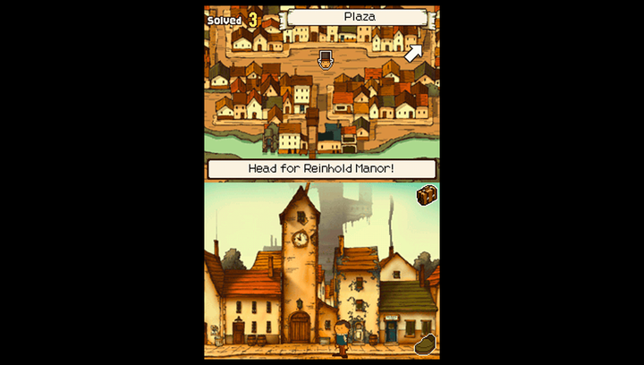 Гра Nintendo DS Professor Layton and the Curious Village Англійська Версія + Коробка Б/У - Фото 5 Гра Nintendo DS Professor Layton and the Curious Village Англійська Версія + Коробка Б/У - зображення 5
