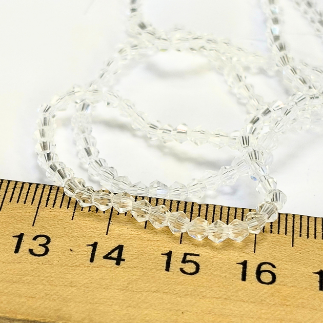 Бусины хрусталь имитация стекло биконус прозрачные 2х3мм ~156шт - изображение 5
