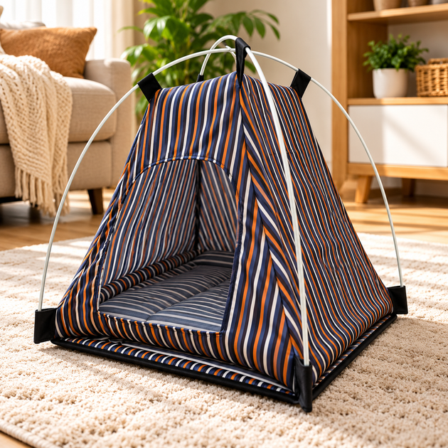 Складная палатка для собак и кошек 45×45×50 см домик-лежак для животных текстильный манеж для пляжа кемпинга и дома - Фото 3 Складная палатка для собак и кошек 45×45×50 см домик-лежак для животных текстильный манеж для пляжа кемпинга и дома - изображение 3