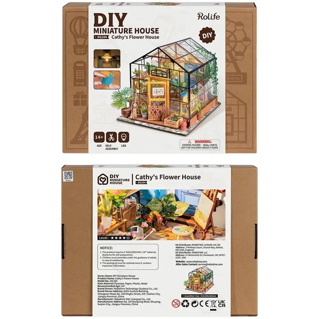 Конструктор 3D мини-дом Robotime Rolife Cathy's Flower House DG104 с LED-подсветкой(PP_C0C8C3121C93) - изображение 7