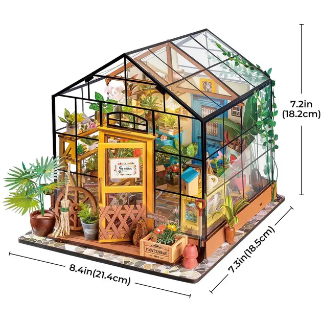 Конструктор 3D мини-дом Robotime Rolife Cathy's Flower House DG104 с LED-подсветкой(PP_C0C8C3121C93) - изображение 8