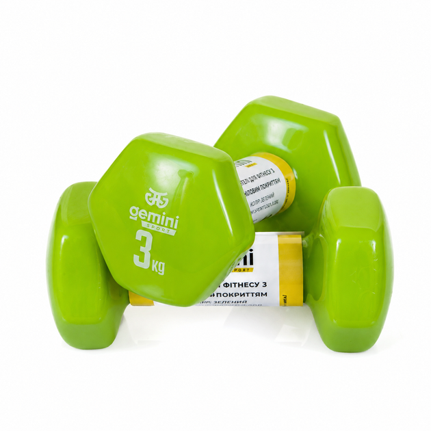 Гантели Gemini Sport для фитнеса с виниловым покрытием 2шт по 3.0кг GSD-3.0GR - Фото 1 Гантели Gemini Sport для фитнеса с виниловым покрытием 2шт по 3.0кг GSD-3.0GR - изображение 1