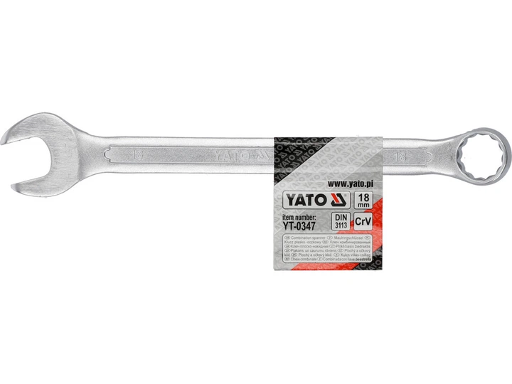 Ключ ріжково-накидний YATO 18 мм 230 мм CrV (YT-0347) - Фото 3 Ключ ріжково-накидний YATO 18 мм 230 мм CrV (YT-0347) - зображення 3