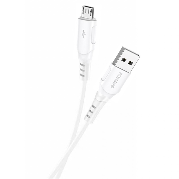Кабель Foneng X81 USB-A - Micro-USB 2.1 А 1 м White (X81-CA-MU) - изображение 3