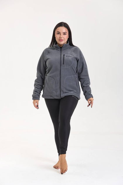 Женская флисовая кофта с вишивкой Columbia графитовая 3XL - Фото 1 Женская флисовая кофта с вишивкой Columbia графитовая 3XL - изображение 1